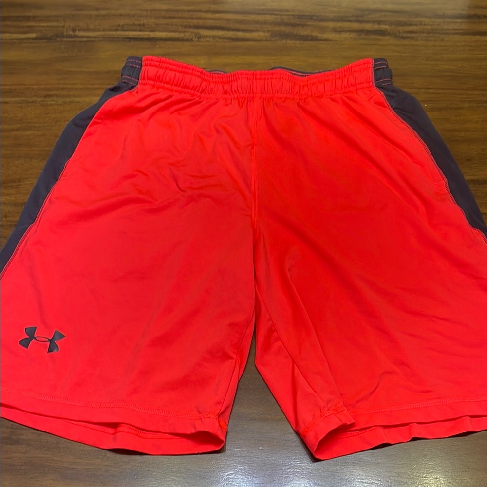 Under Armour Red and Black Athletic Shorts